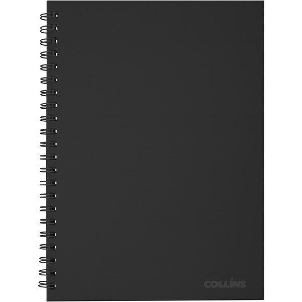 Notebook collins A4 wiro hard cover 200 pages black