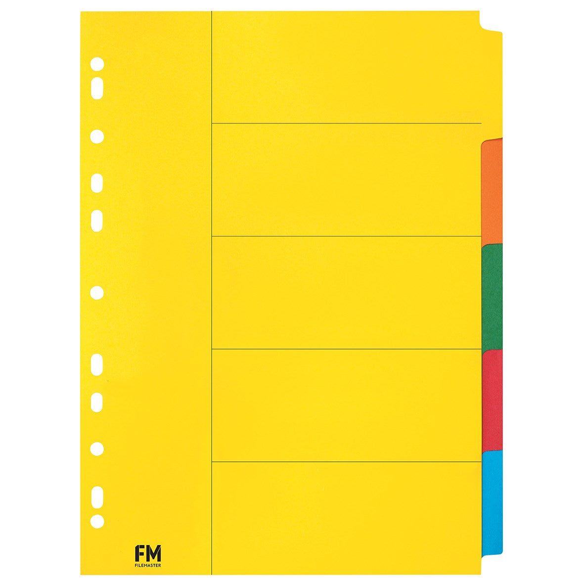 FM Index Dividers 5 Tab A4 Cardboard Coloured