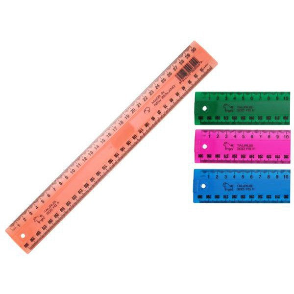 Color Ruler Commercial Plastic Ruler 30cm Fluorescent Assorted Colours – Courier Supplies