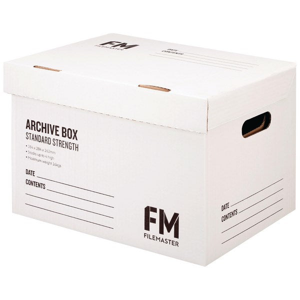 FM Archive Storage Box File 384x284x262mm White – Courier Supplies